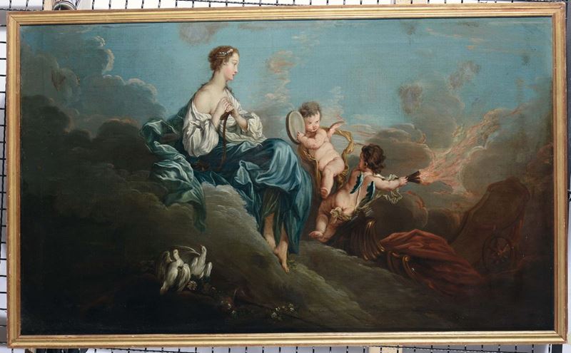 Scuola Francese del XVIII secolo Scena mitologica  - Asta Dipinti Antichi - II - Cambi Casa d'Aste