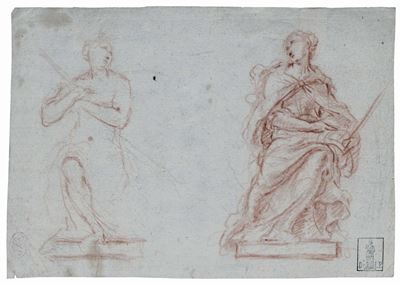 Scuola Romana del XVII Secolostudio per Due Sculture