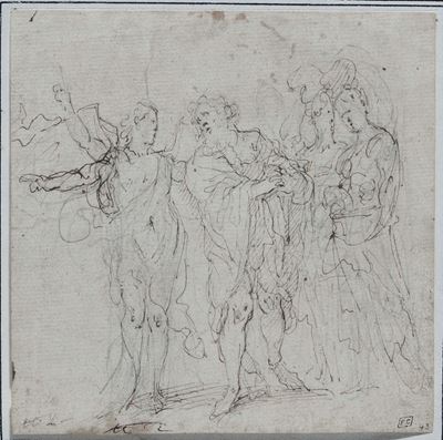 Francesco Vanni (siena 1563 - 1610)loth e le Figlie Fuggono da Sodoma