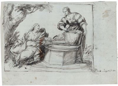 Paolo Pagani (valasolda 1655 - Milano 1716), Attribuito Agesù e la Samaritana al Pozzo