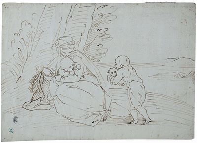 Luca Cambiaso (moneglia 1527 - San Lorenzo De El Escorial 1585), Cerchia Dimadonna Col Bambino e ...