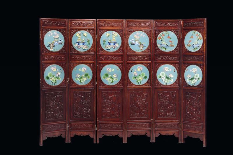 Paravento, Cina XIX secolo  - Asta Chinese Works of Art - Cambi Casa d'Aste