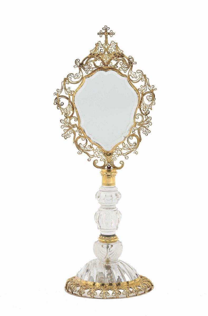 Reliquiario/ostensorio in cristallo di rocca  - Auction Antique and Old Masters - Cambi Casa d'Aste