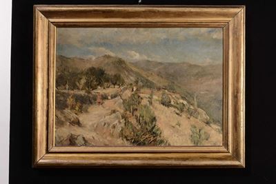 Paesaggio su Compensato del Pittore Cinese Chen Shou Soo