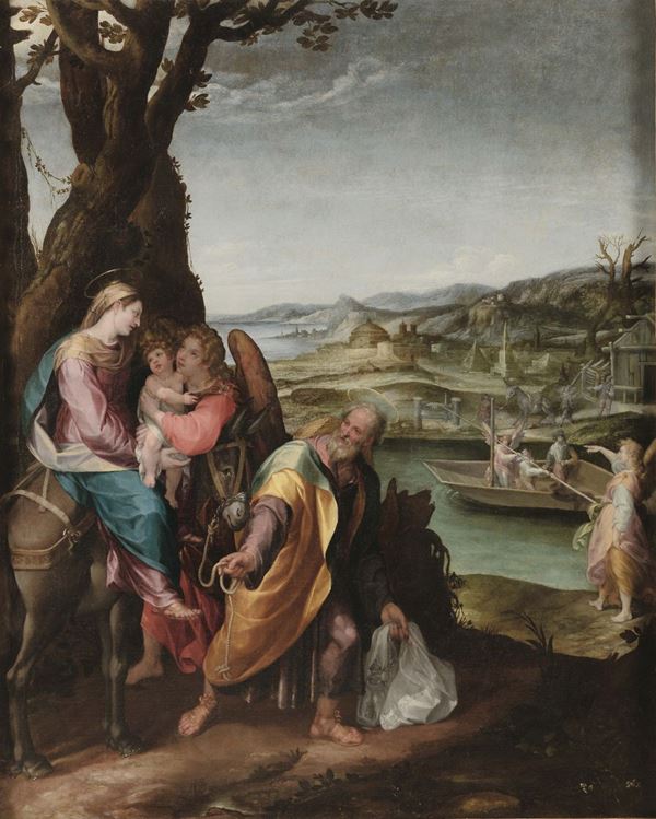 Giovan Battista Cavagna (Roma 1545  - Loreto 1613) Riposo durante la fuga in Egitto