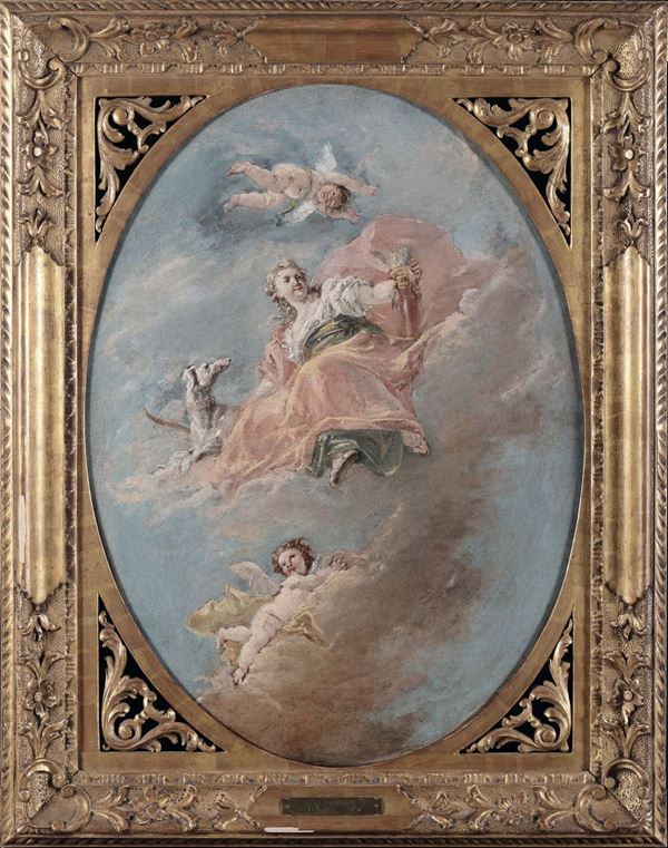 Gaspare Diziani (Belluno 1689-Venezia 1767) Diana con putti tra le nubi, 1760 circa