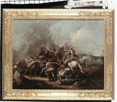 Giuseppe Zais (forno di Canale 1709 - Treviso 1781)battaglia con Cavalieri