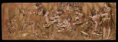 Altorilievo in Legno Scolpito e Dorato Raffigurante “natività”, Arte Spagnola del XVI-XVII Secolo