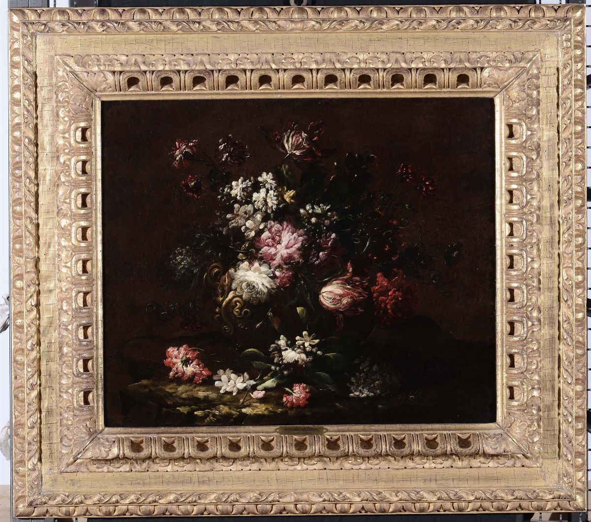 Antonio Mezzadri (attivo dal 1688 Circa)coppia di Nature Morte con Fiori