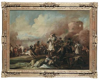 Giuseppe Zais (forno di Canale 1709 - Treviso 1781)battaglie con Cavalieri