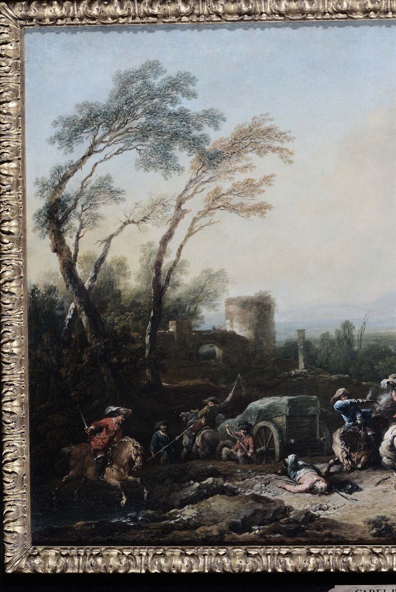 Carel Breydel (antwerp 1678- Gent 1733)assalto dei Briganti