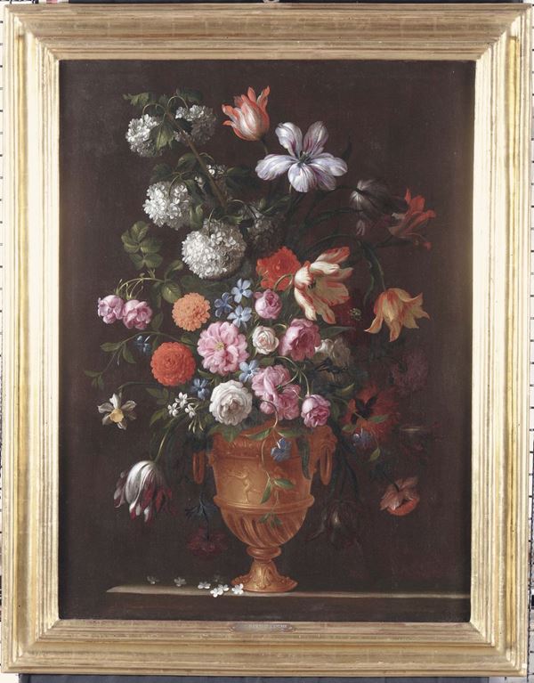 Giovanni Stanchi (Roma 1608 - 1675) Nature morte con fiori