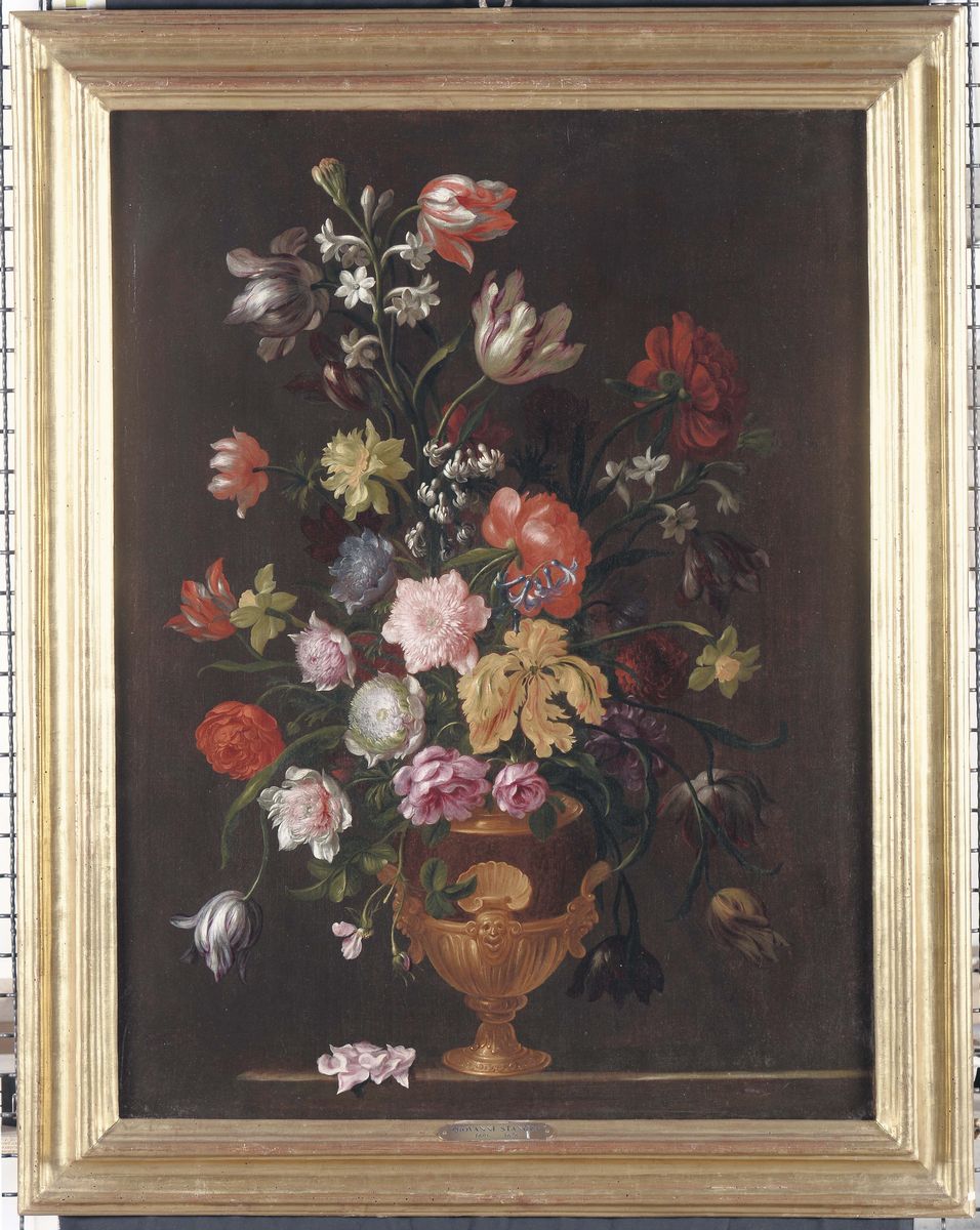 Giovanni Stanchi (roma 1608 - 1675)nature Morte con Fiori