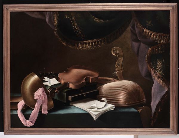 Anonimo del XX secolo Natura morta con strumenti