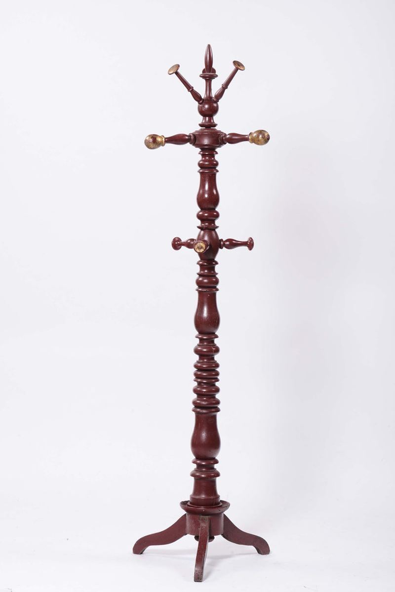 Attaccapanni a pioli in legno laccato, XIX secolo  - Auction Antique and Old Masters - Cambi Casa d'Aste