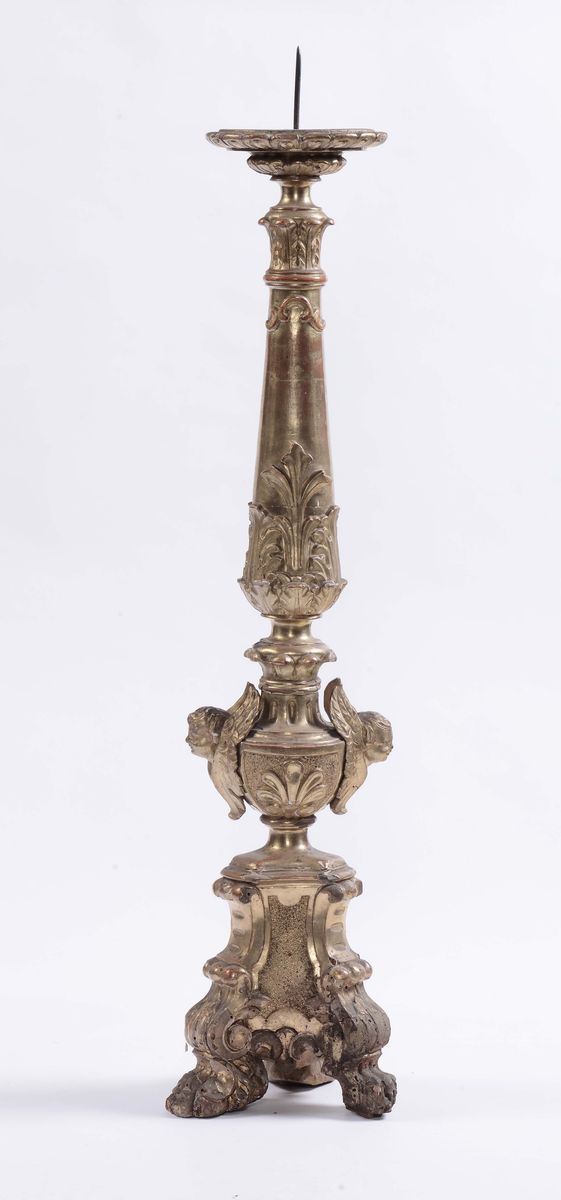 Portacero in legno intagliato e dorato, Venezia XVIII secolo  - Auction Antique and Old Masters - Cambi Casa d'Aste