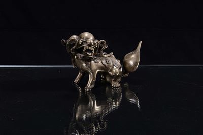 Cane di Pho in Bronzo Dorato, Cina XX Secolo