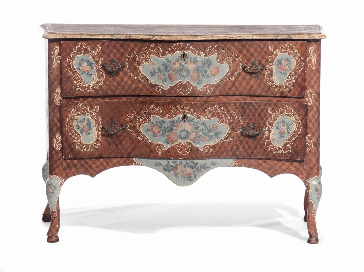 Coppia di Cassettoni in Legno Laccato, Barocco Siciliano XVIII Secolo
