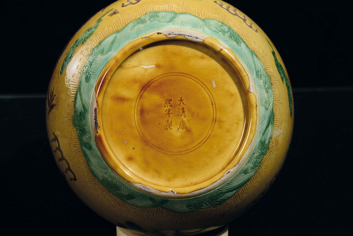 Coppia di Vasi a Zucca a Fondo Giallo, Cina, XX Secolo