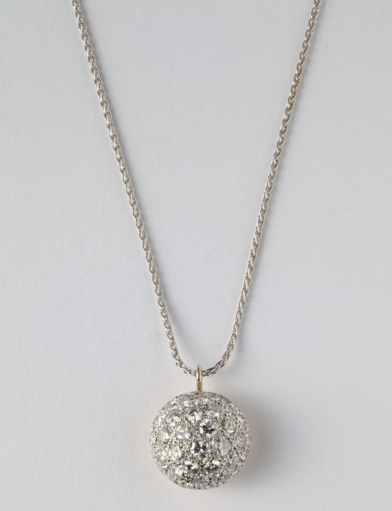 A diamonds pendent necklace  - Auction Silver, Watches, Antique and Contemporary Jewelry - Cambi Casa d'Aste