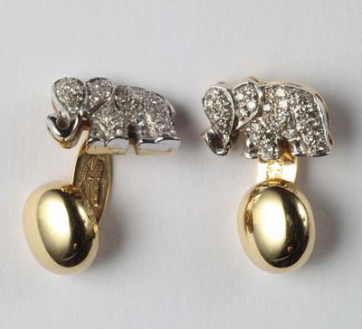 Bottoni da Polso Animalier con Pavé di Diamanti