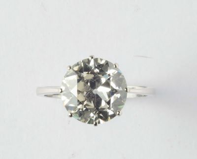Anello Solitaire con Diamante di Vecchio Taglio di Ct 3,20