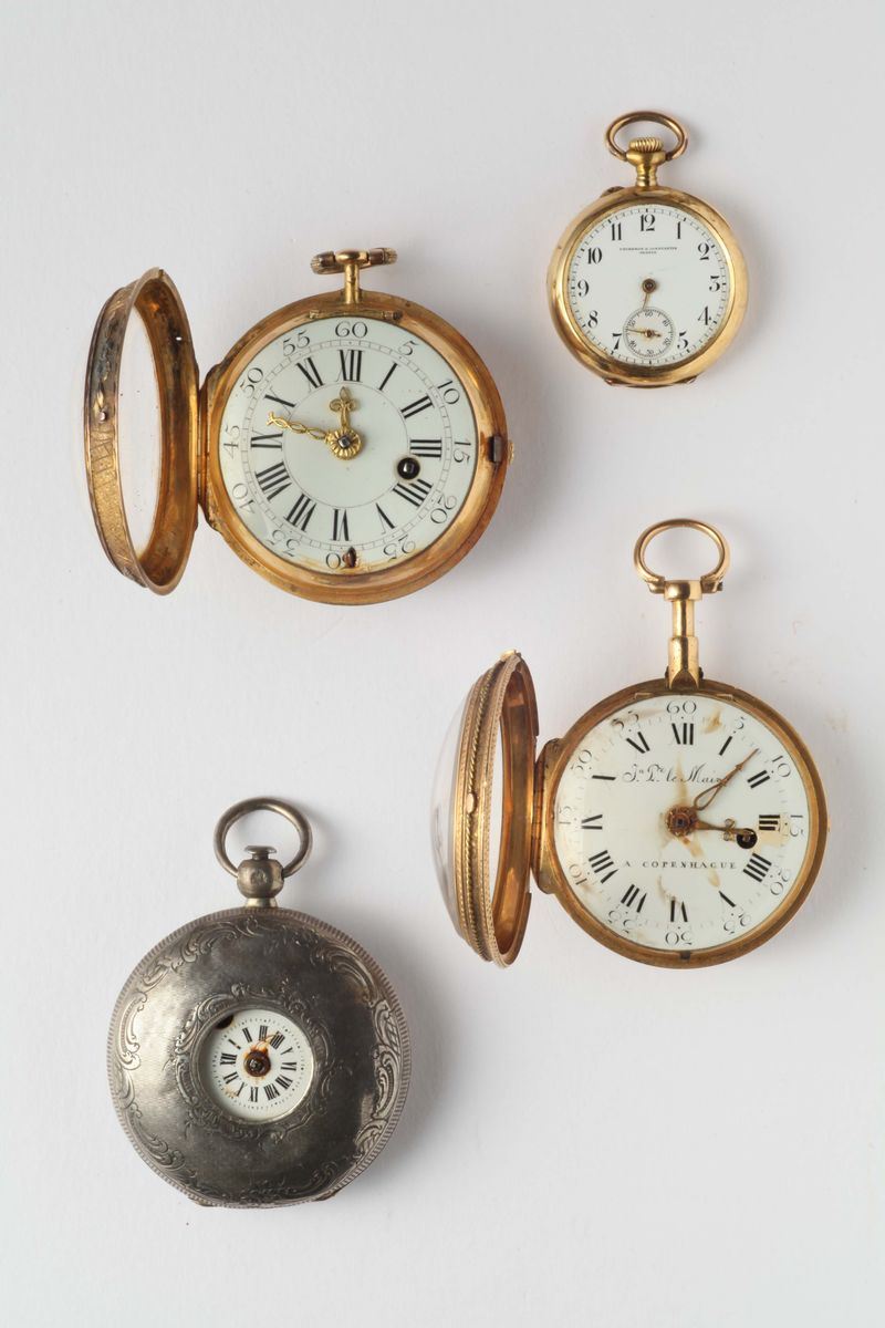 Lotto composto da quattro orologi da tasca  - Asta Gioielli e Orologi Antichi e Conemporanei - Cambi Casa d'Aste