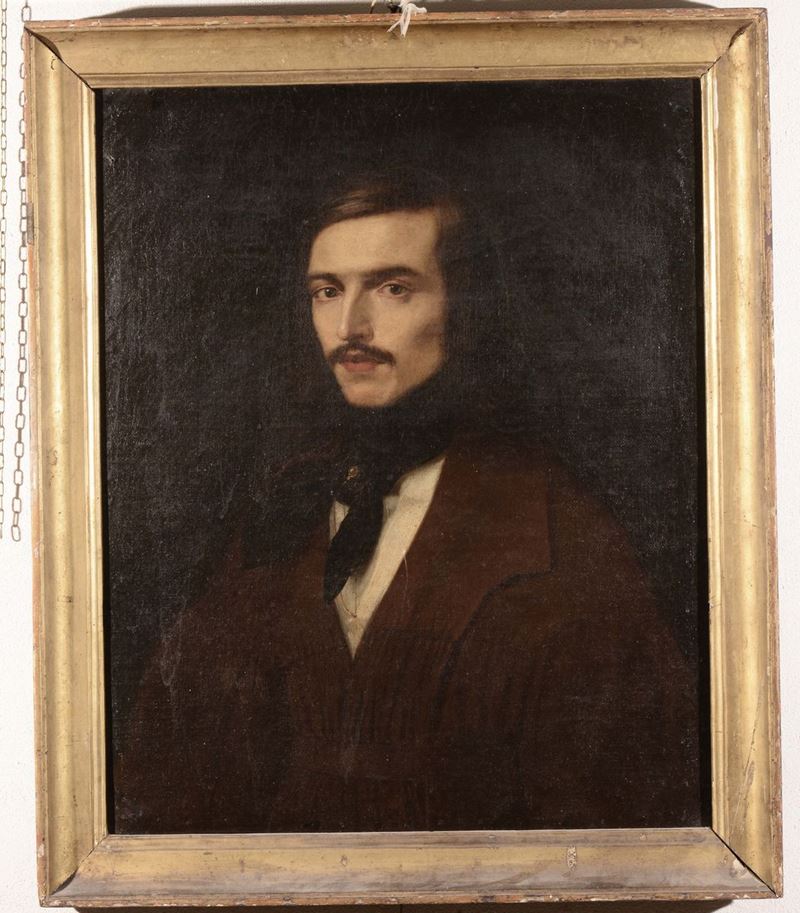 Anonimo artista del XIX secolo Ritratto di pittore  - Asta Asta a Tempo 1-2014 - Cambi Casa d'Aste