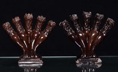 Coppia di Portafiori in Ceramica, Cina XX Secolo