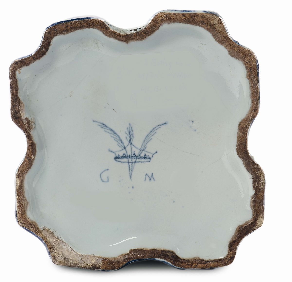 Bottiglia di Maiolica di Forma Ogivale, Albisola. Fabbrica di Gerolamo Merega, Ottavo Decennio de...