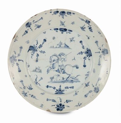 Piatto di Maiolica, Albisola, Seconda Metà del XVII Secolo