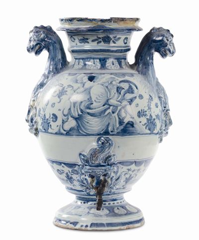 Stagnone di Farmacia in Maiolica, Albisola, Seconda Metà del XVII Secolo