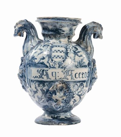 Stagnone di Farmacia in Maiolica, Savona Fine del XVII - Inizio XVIII Secolo