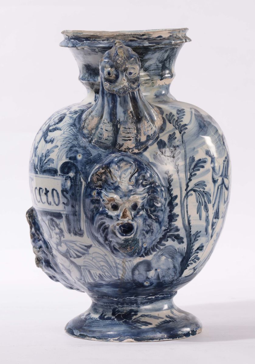 Stagnone di Farmacia in Maiolica, Savona Fine del XVII - Inizio XVIII Secolo