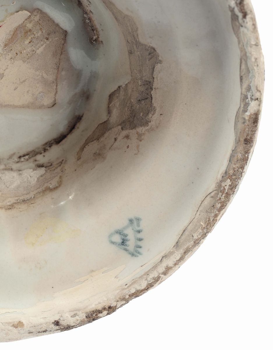 Stagnone di Farmacia in Maiolica, Savona Fine del XVII - Inizio XVIII Secolo