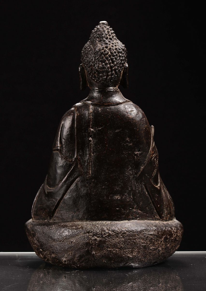 Scultura in Bronzo Raffigurante Buddha, Cina, Dinastia Ming, XVII Secolo