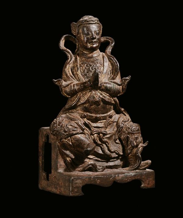 A bronze-gilt Simhanada-Avalokitesvara sculpture, China, Ming Dynasty, 17th century