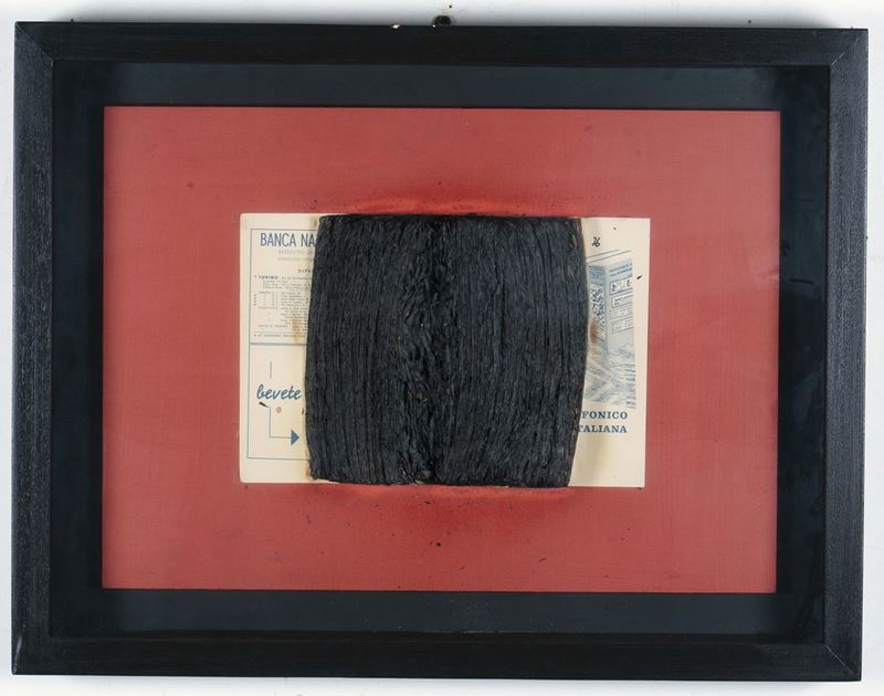 Bernard Aubertin (1934) Livre brule sur bois rouge, 1974  - Auction Fine Selection - II - III - Cambi Casa d'Aste