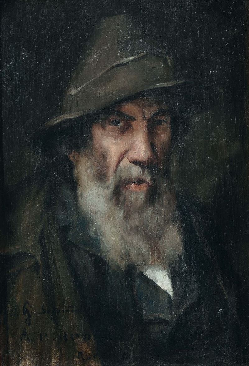 Giovanni Segantini (1858-1899), attribuito a Ritratto di Bodard  - Asta Dipinti del XIX e XX secolo - Cambi Casa d'Aste