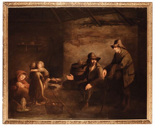 Scuola Fiamminga del XVII secolo Interno con figure