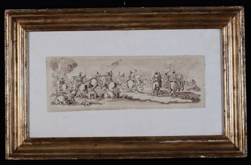 Anonimo artista del XVIII secolo Battaglia di cavalieri  - Auction Antique and Old Masters - Cambi Casa d'Aste