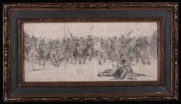 Artista del XIX secolo Carica di cavalleria