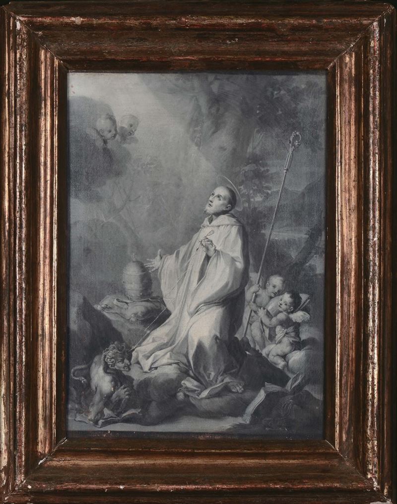 Scuola del XVIII secolo La tentazione di San Francesco  - Asta Antiquariato e Dipinti Antichi - Cambi Casa d'Aste