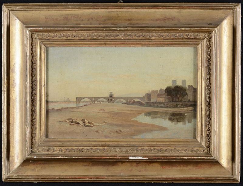 Anonimo del XIX secolo Paesaggio con ponte  - Auction Time Auction 1-2014 - Cambi Casa d'Aste