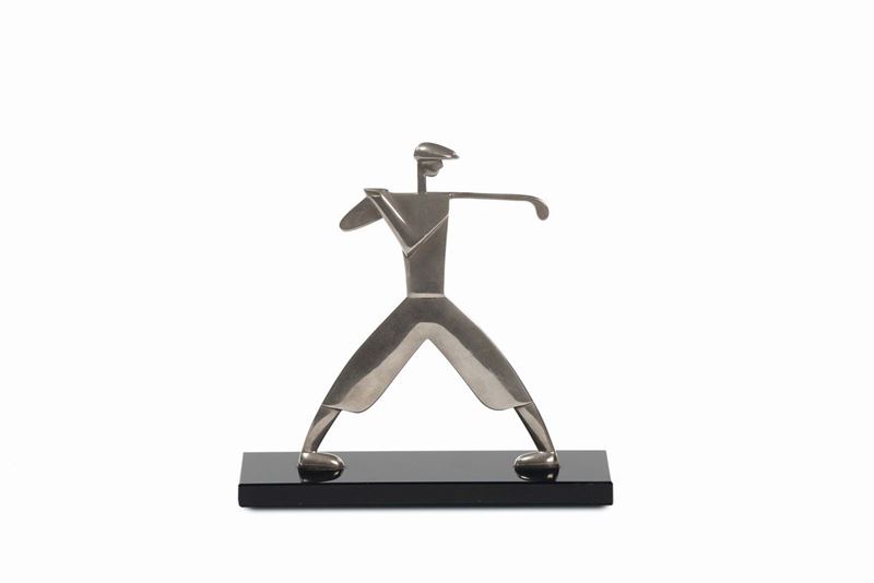 Figura di golfista in metallo cromato  - Asta Arti Decorative del XX secolo - Cambi Casa d'Aste