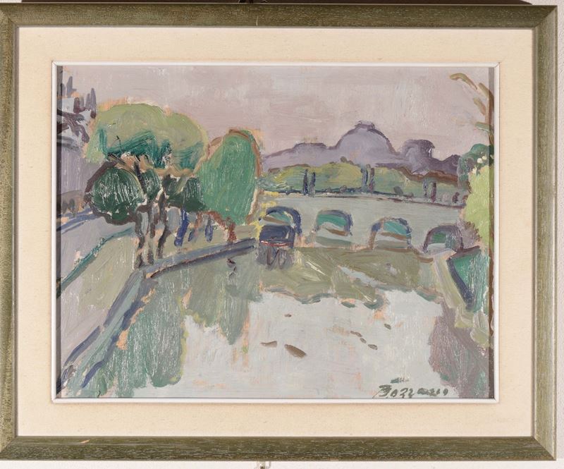 Guglielmo Bozzano (1913-1999) Ponte sulla Senna, 1960  - Auction Time Auction 1-2014 - Cambi Casa d'Aste