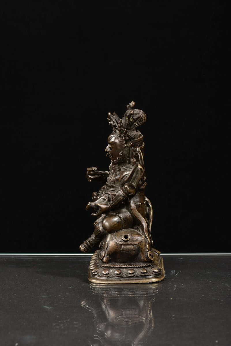 Guerriero su Cane di Pho in Bronzo, Cina, Dinastia Qing, XVIII Secolo