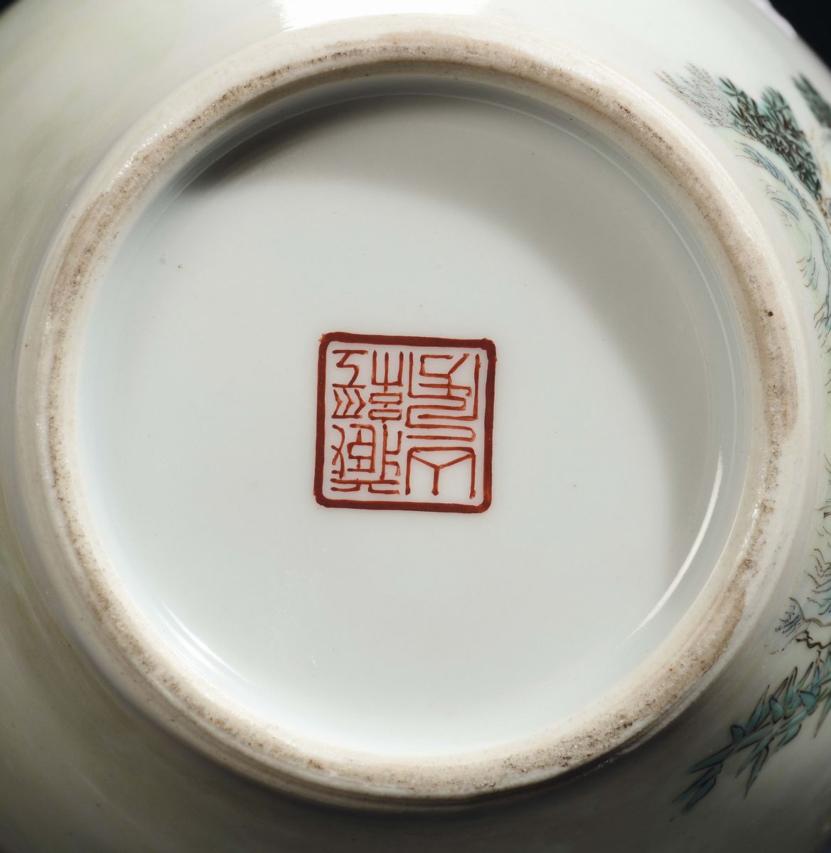 Vaso in Porcellana Policroma con Figure di Saggi Famiglia Verde, Cina, Repubblica, XX Secolo