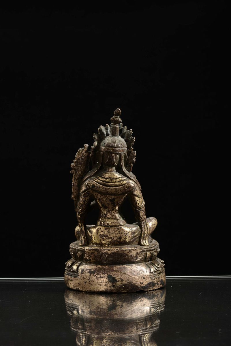 Divinità in Bronzo Dorato, Cina XX Secolo