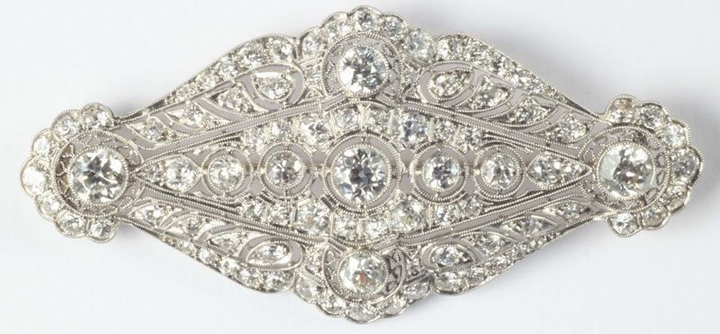 A diamonds and gold brooch  - Auction Silvers and Jewels - Cambi Casa d'Aste